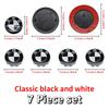 For BMW M 7Pcs Black White Car Front Hood Emblem For BMW X1 X2 X3 X4 Wheel Hub Caps Badge X5 X6 F48 F39 F10 F30 G11 E60 G01 E84 E83 Auto JG8