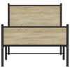 Metal Bed Frame Without Mattress Sonoma Oak Finish 90 X 200 Cm