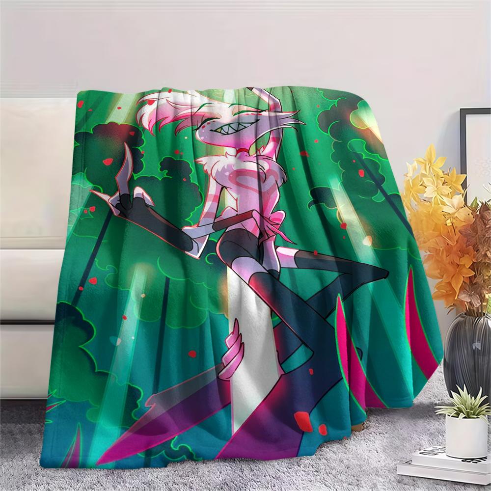 1Pc Angel Anime Print Flannel Blanket, High Quality Comfortable for All Seasons, Home Decor, Warmth and Comfort, Perfect for Christmas Gifts 05