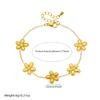Elegant Korean-Style Gold-Plated Flower Pendant Necklace Set in Stainless Steel