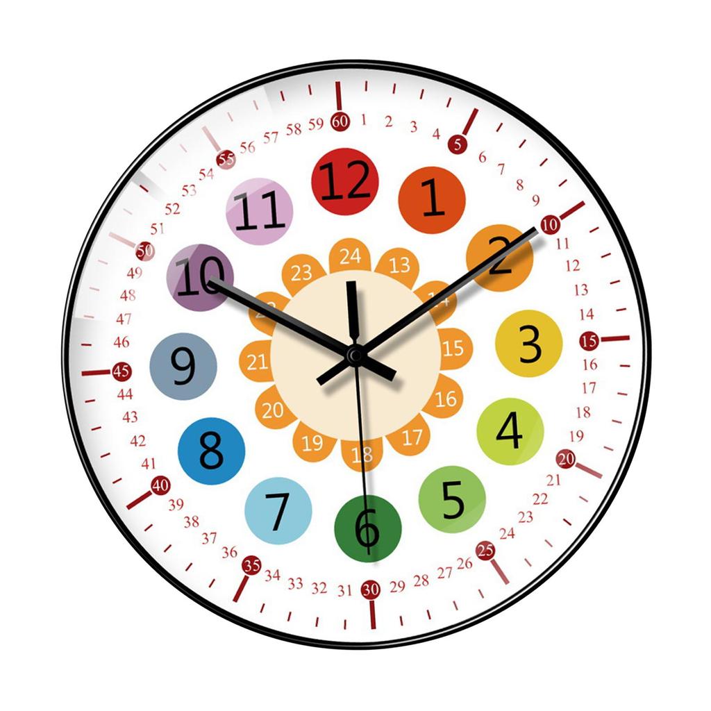 Wall Clock 8 inch Cartoon Collection Educational Tool Decorative Clocks for Walls for Bedroom Kitchen Bathroom Classroom Office