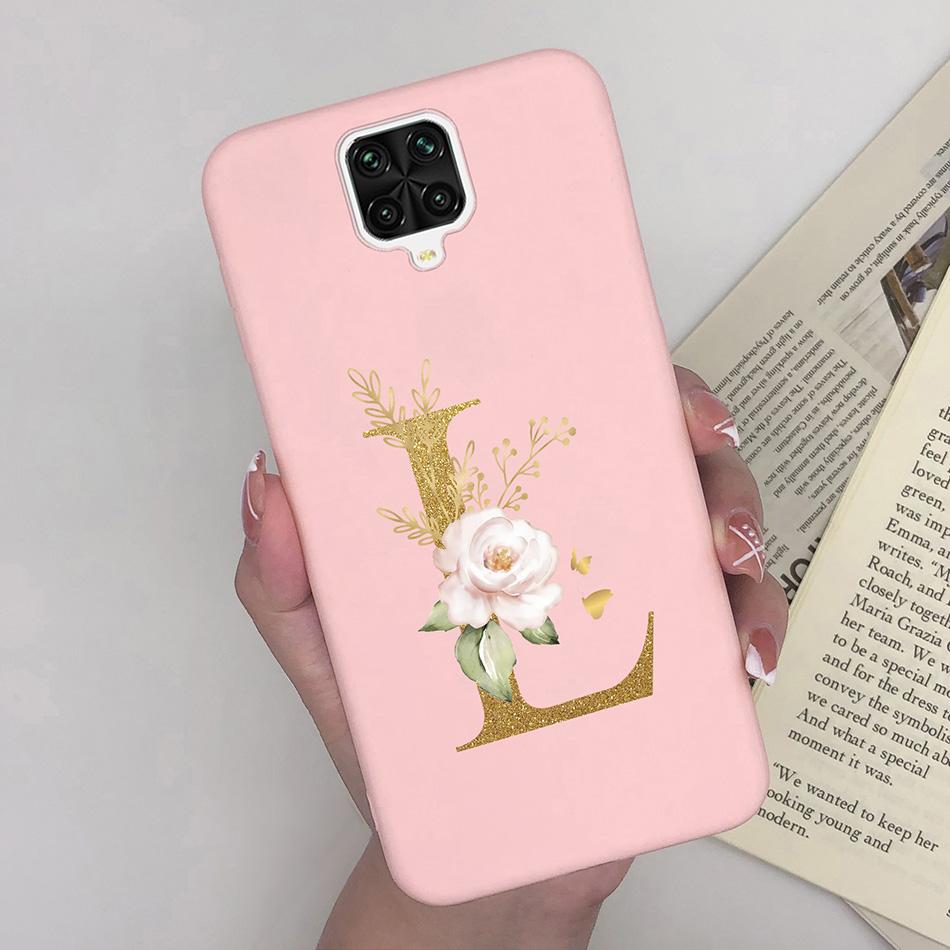 For Xiaomi Redmi Note 9 Pro Case Flowers Letters Silicone Soft TPU Back Cover For Xiomi Redmi Note9 Pro 6.67'' M2003J6B2G Case