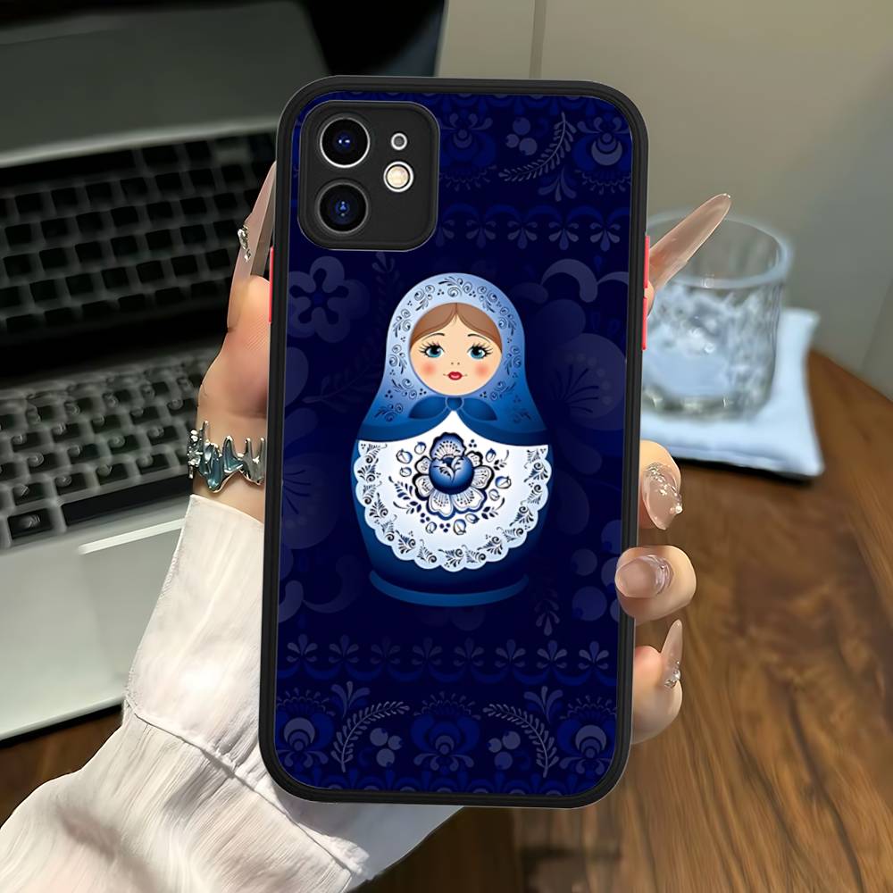 Classic Matryoshka Doll Phone Case For IPhone 16 15 14 11 12 13 Pro Max Plus 12 XS Max Back Cover Matte Case