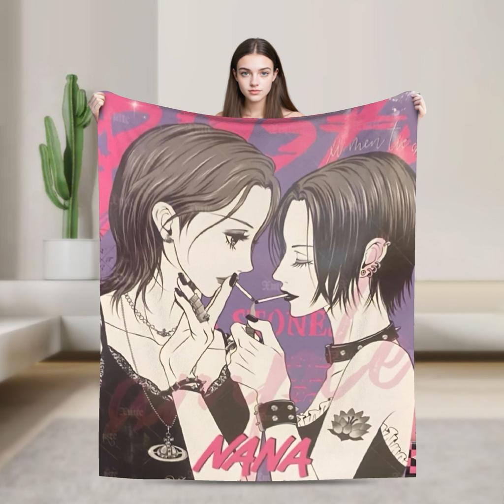 Warm Blanket Travel Nana Osaki Manga Panel collage Throw Blanket  Flannel Bedspread For Couch Chair Fluffy Sofa Bed Cover