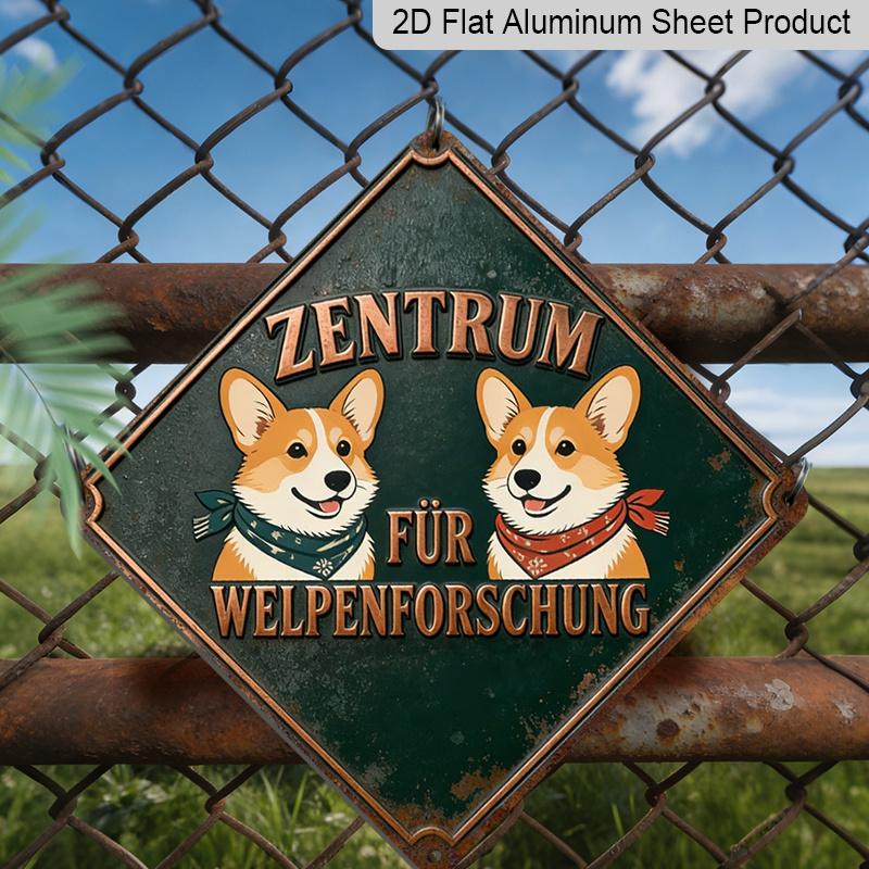 

2D Flat - 1 Corgi Dog Theme Vintage Metal Aluminum Sign | 2D Flat, Ideal for Living Room, Study, Hallway, Office, Pet Area, and Studio Decoration 20*20cm