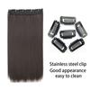 MERISIHAIR 5 agrafe în extensie de păr Postiță sintetică lungă și dreaptă Haistyle fibre de temperatură înaltă maro auriu negru