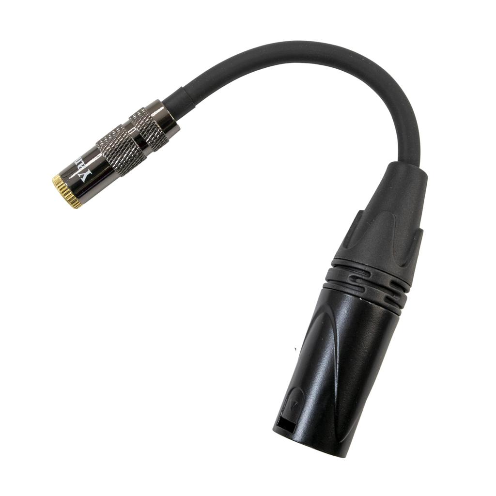 Lydkonverteringskabel, XLR (4-pinners) til 3,5 mm jack (Ubalansert), 10cm Lang, Svart