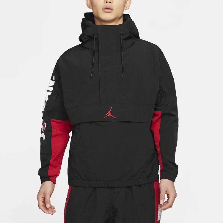 Jordan Jumpman Classics Alphabet Logo Casual Sports Hooded Jacket Men Jackets Black CV1865-010