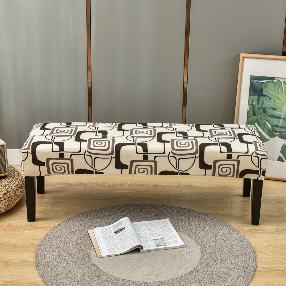 Bench Cover Stretch Spandex Piano Stool Cover Long Ottoman Cover Solid Color Changing Shoes Chair Slipcover Home Decor