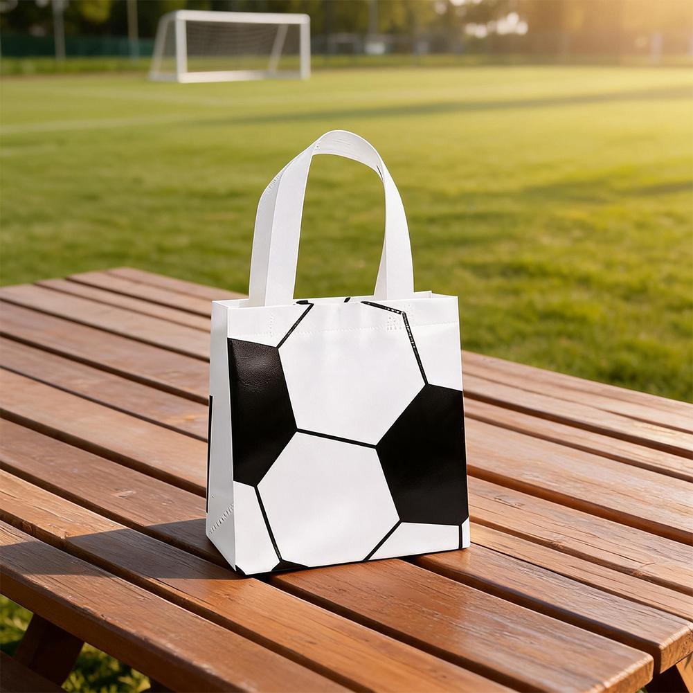 Soccer Themed Goodie Bags 24 pcs 7.87 x 7.87in Non Woven Fabric Reusable Party Favors for Sports Birthday School Events