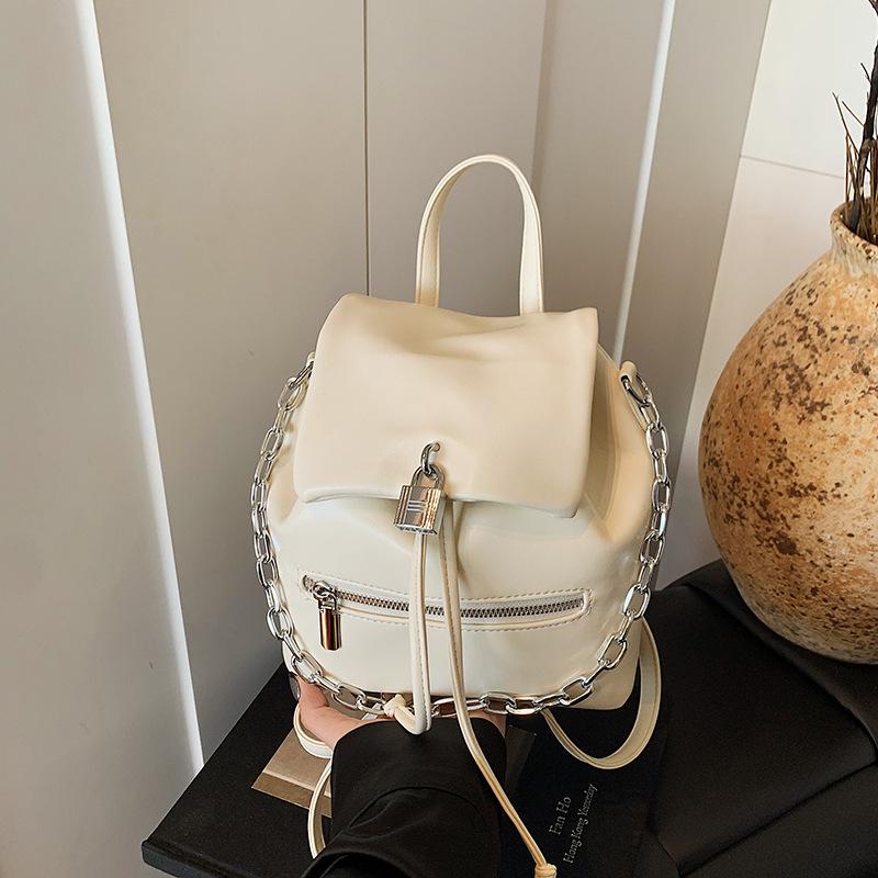 New Academy Style PU Drawstring Small Backpack Female Literature and Art Student Casual School Bag Fashion Backpack