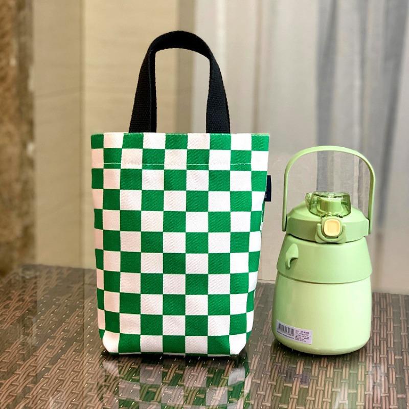 

New Japanese and Korean simple canvas portable braised cup bag Internet celebrity belly cup thermos cup bag work hand carry snack bag