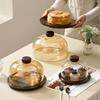 Holzplatte Transparente Abdeckung Kuchenplatte Tablett Dessertkuchen Staubdichte Abdeckung Schreibtisch Aufbewahrungsbehälter Partyzubehör
