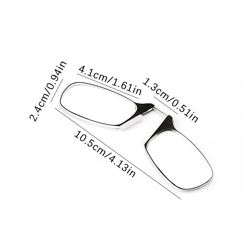 Folding Legless Nose Clip Reading Glasses Men Women Mini Portable Hyperopia Eyeglasses With Keychain Glasses Box