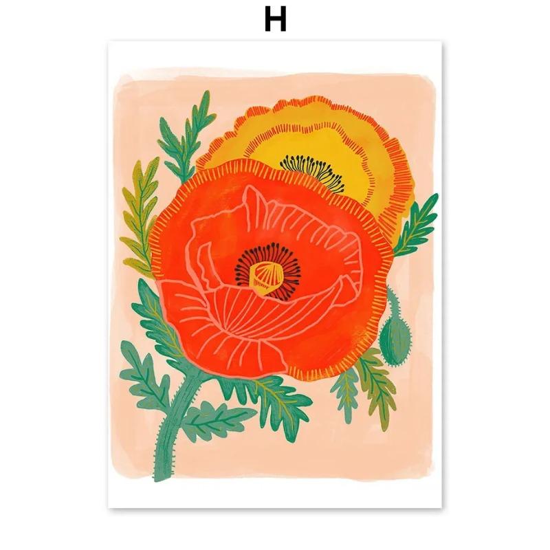 Scandinavian Vintage Claude Monet Flower Anatomy Abstract Wall Art HD Poster Prints for Bedroom  Living Room Decor