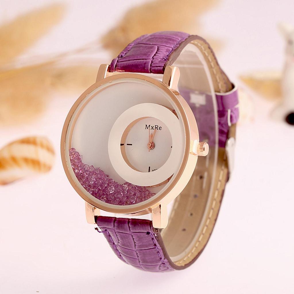 Funny Watch Quicksand Rhinestone Designed Round Dial  display picture 3