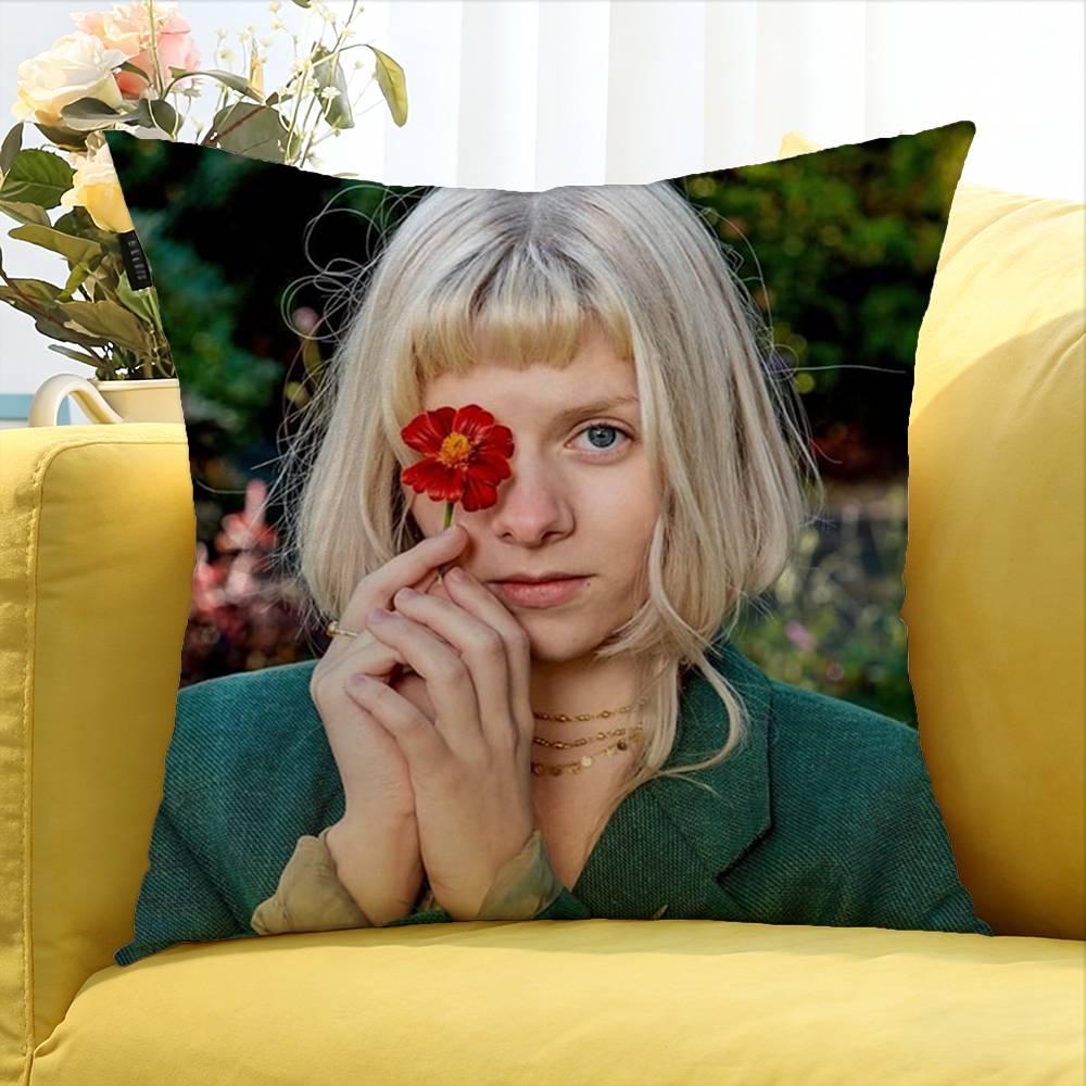 Aurora Aksnes Singer World Various Sizes Square Pillow Case For Car Home Bedchamber Decor