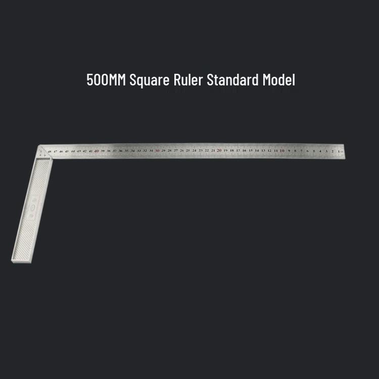 High-Quality Stainless Steel Multi-Functional L-Square Ruler, 300mm & 500mm, for Woodworking and Angled Measurements.