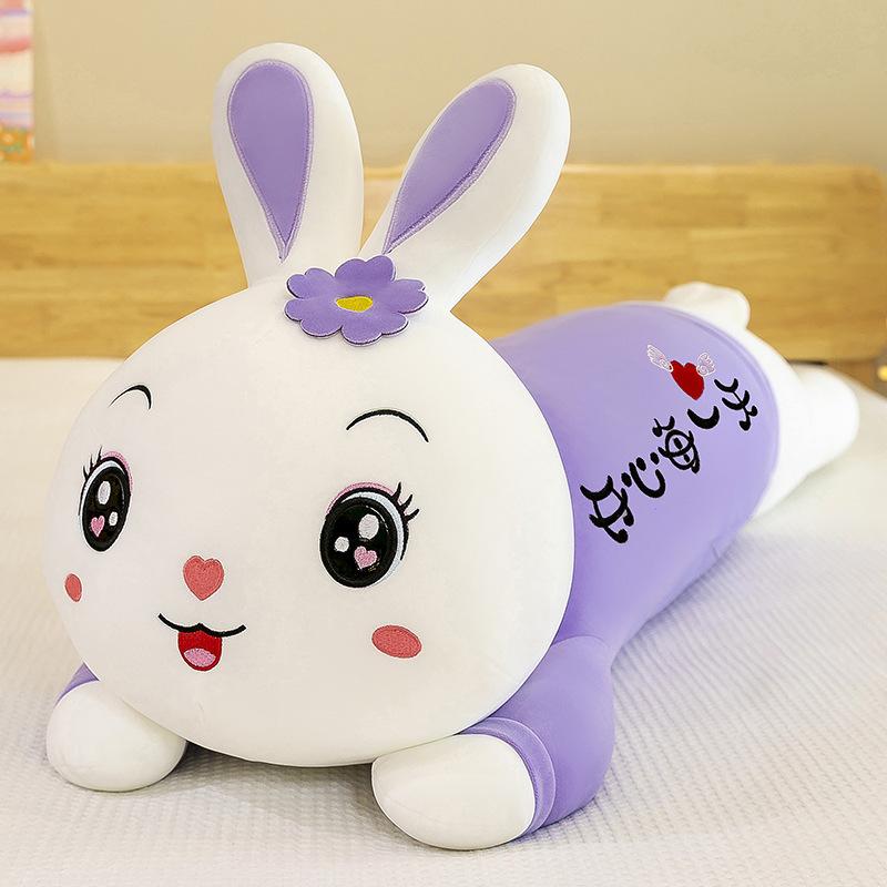 Cute Internet celebrity rabbit plush toy doll girl sleeping pillow children's doll long side sleeping leg pillow