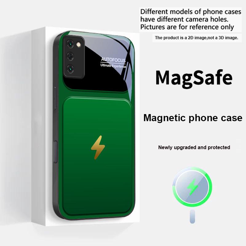 

Gray background lightning For Magsafe Samsung S25 S25 Edge S25Ultra S8 9 10 20 S21 Pro 22 Plus S23 FE S24 Ultra Glass Phone Case Galaxy S23+