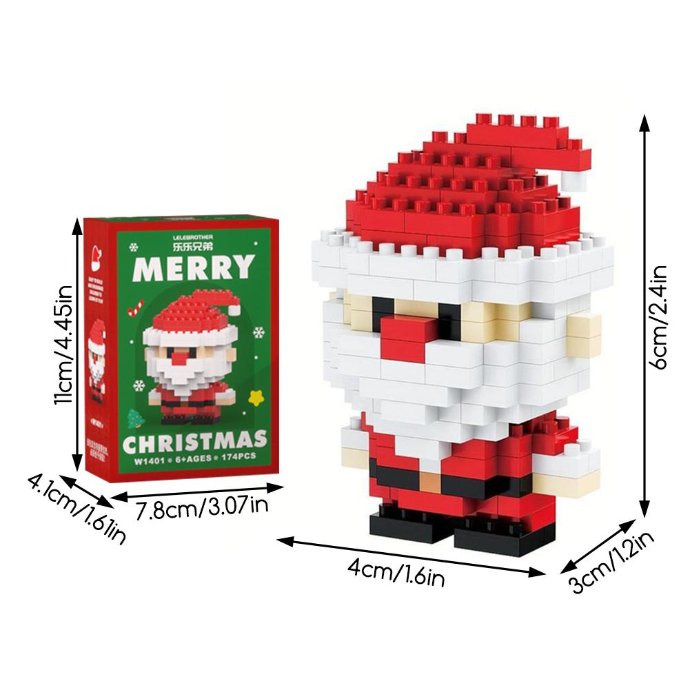 Santa Design Building Blocks Set Sturdy Steady Assembled Ornament For Home