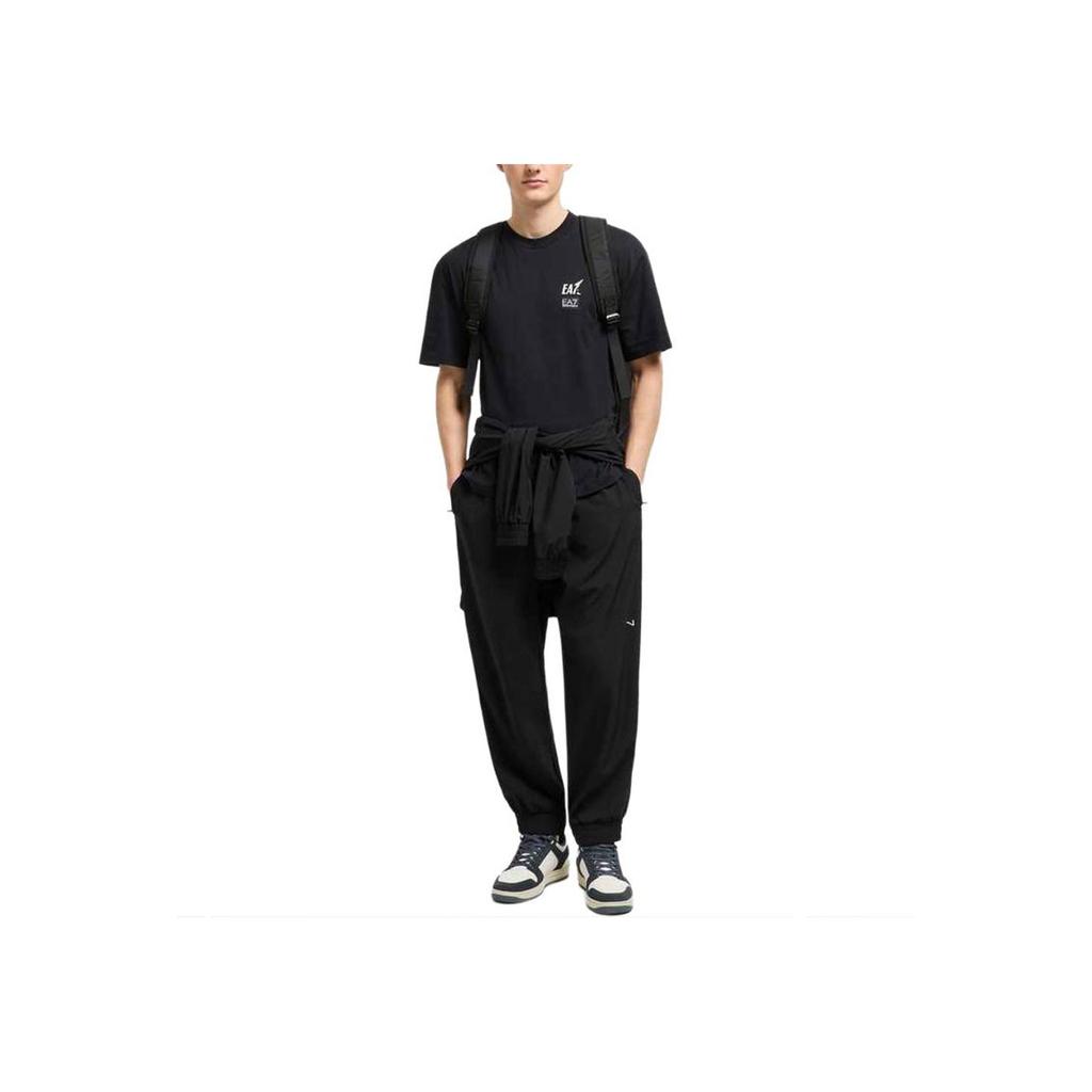 Emporio Armani EA7 SS25 Logo Print Crew Neck Short Sleeve T-Shirt Men Tops Black 7M000118-AF13244-UC001