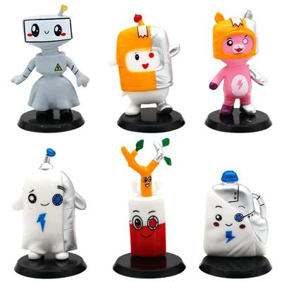 6 Stück Lankybox Actionfiguren für Kindergeburtstagsparty, Kuchendekorationszubehör
