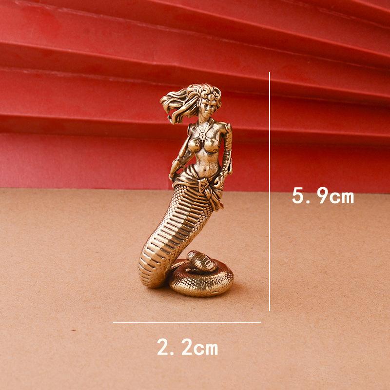 

2025 Style Brass Medusa Ornaments Ancient Greek Snake Statue Crafts Home And Office Desktop Ornaments Decoration