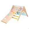 Triangle de Pikler - GINGER HOME 2 en 1 - Toboggan &amp; mur d'escalade - Pliable - Bois massif