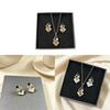 Geometric Alloy Necklace Earring Set With Cubic Zirconia For Daily Fashion Women