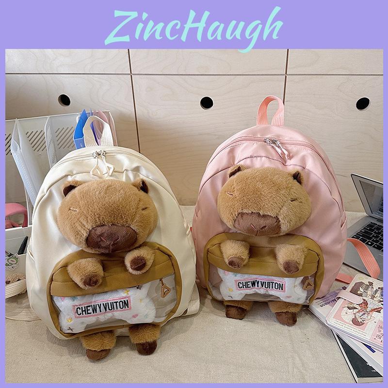 Chic Capybara Plush Backpack Versatile Unisex School Bag For Trendy Girls And Boys