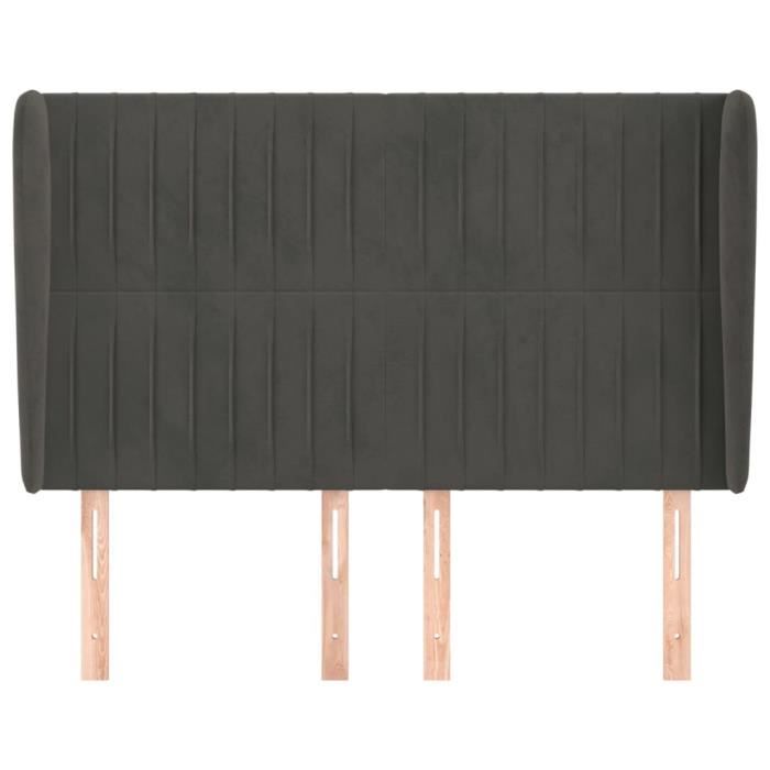 VidaXL Headboard with Ears Dark Grey 147x23x118-128 Cm Velvet3118243