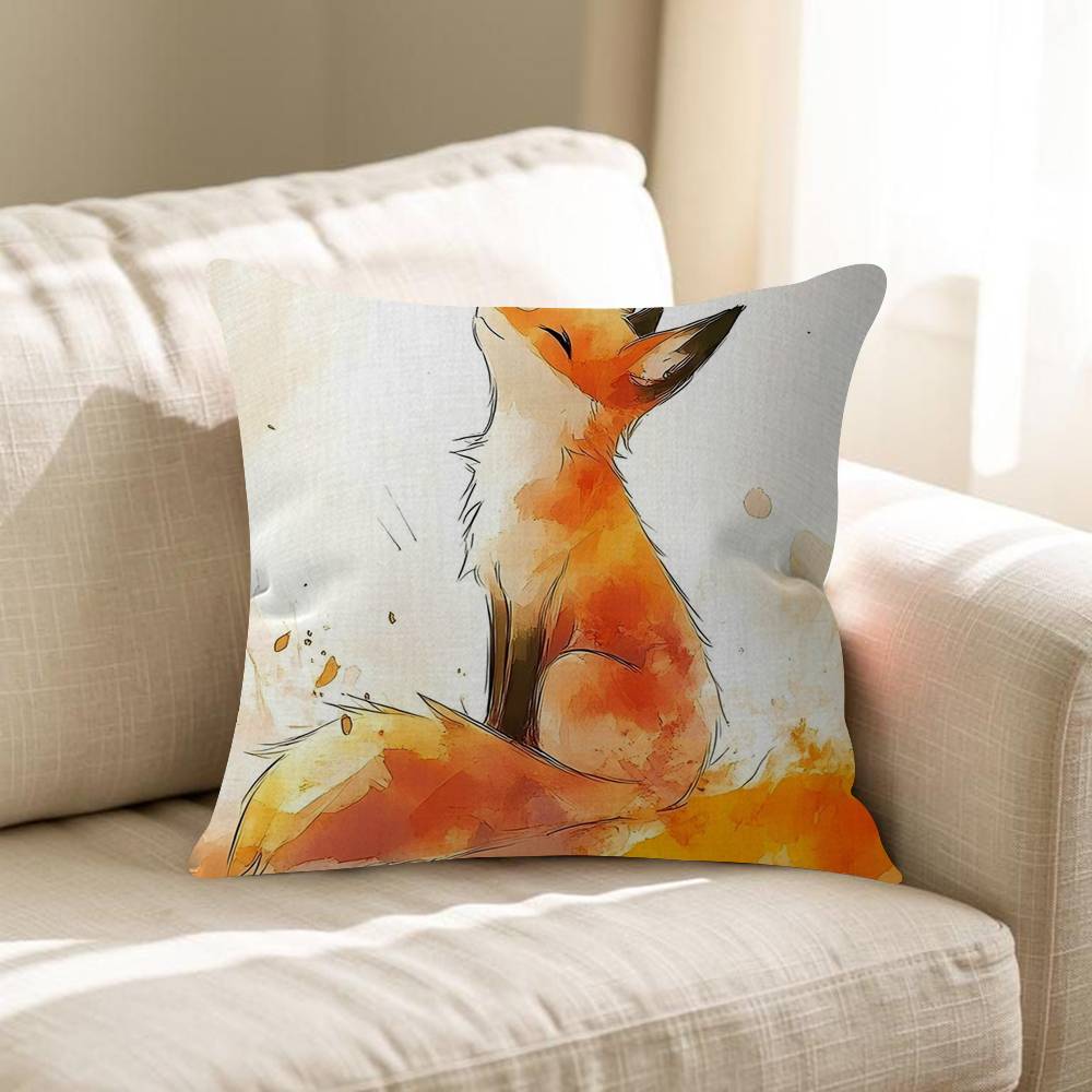Cute Cartoon Animal Fox 4545cm Cushion Cover Pillow Cover Decor Pillowcase Home Pillowcase For Couch Pillow