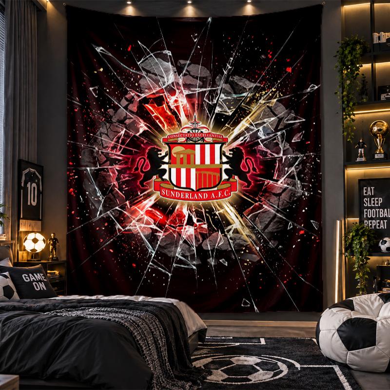 Wall Hanging Tapestry Sunderland Football Print Cloth for Living Room Bedroom Home Decor