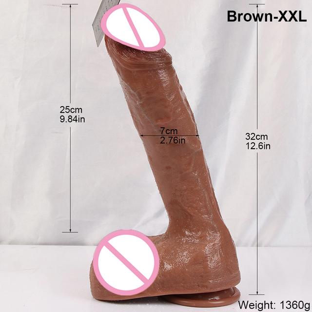 XXL Oversized Dildo Realistic Huge Penis Giant Phallus Long Soft Silicone Suction Cup Anal Sex Toys For Women Vagina Masturbator