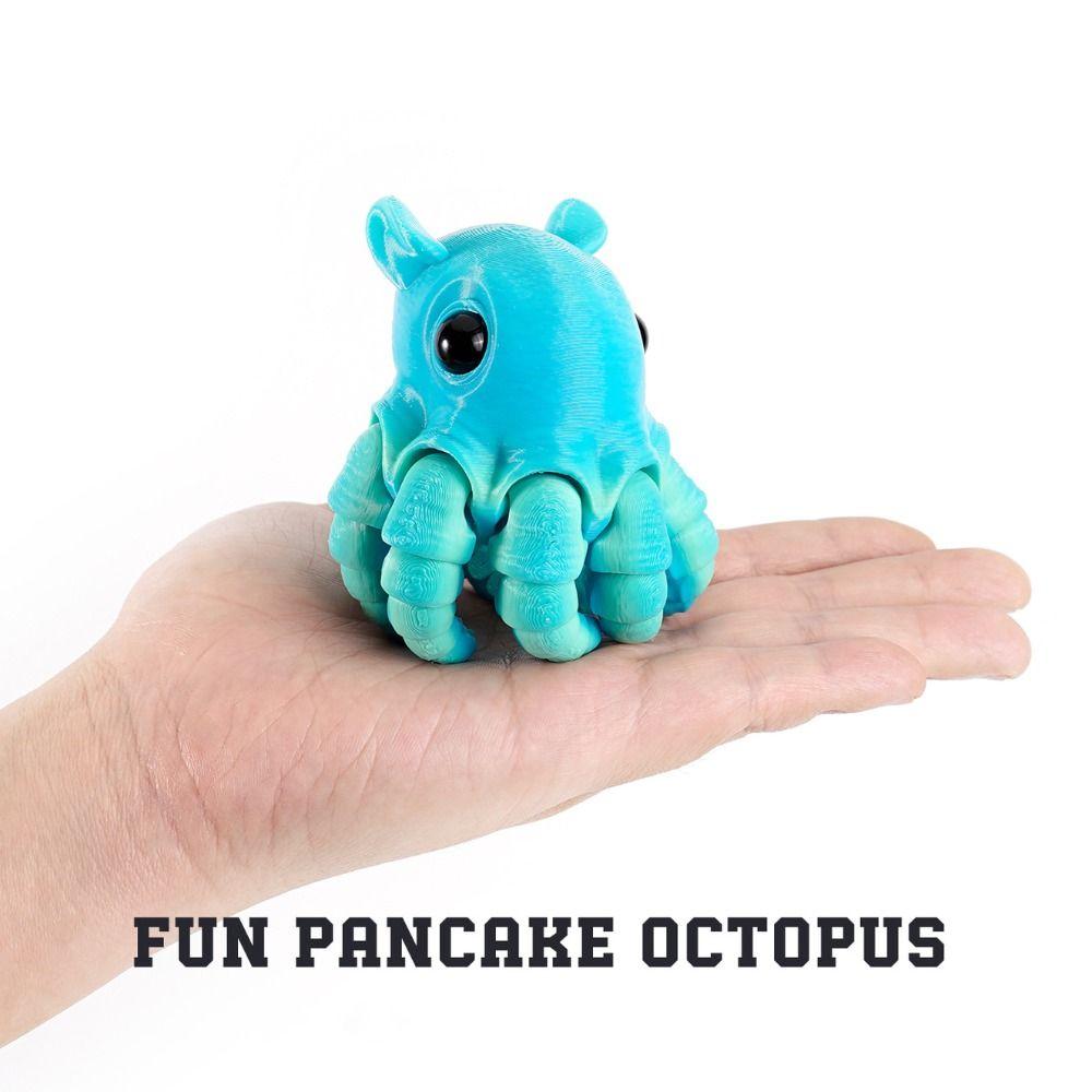 PLA Plastic 3D Printed Octopus Model Multi-jointed Movable Octopus Desktop Ornaments 7 Colors Animal Simulation Model Children's