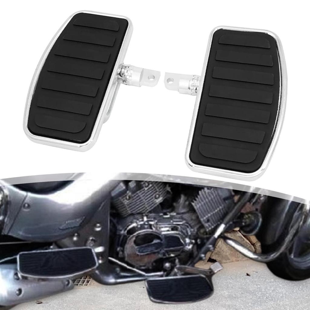 Motorcycle Footpeg Enhanced Rubber Steel Footrest Pedal Sturdy Fitting Accessory for Honda Suzuki