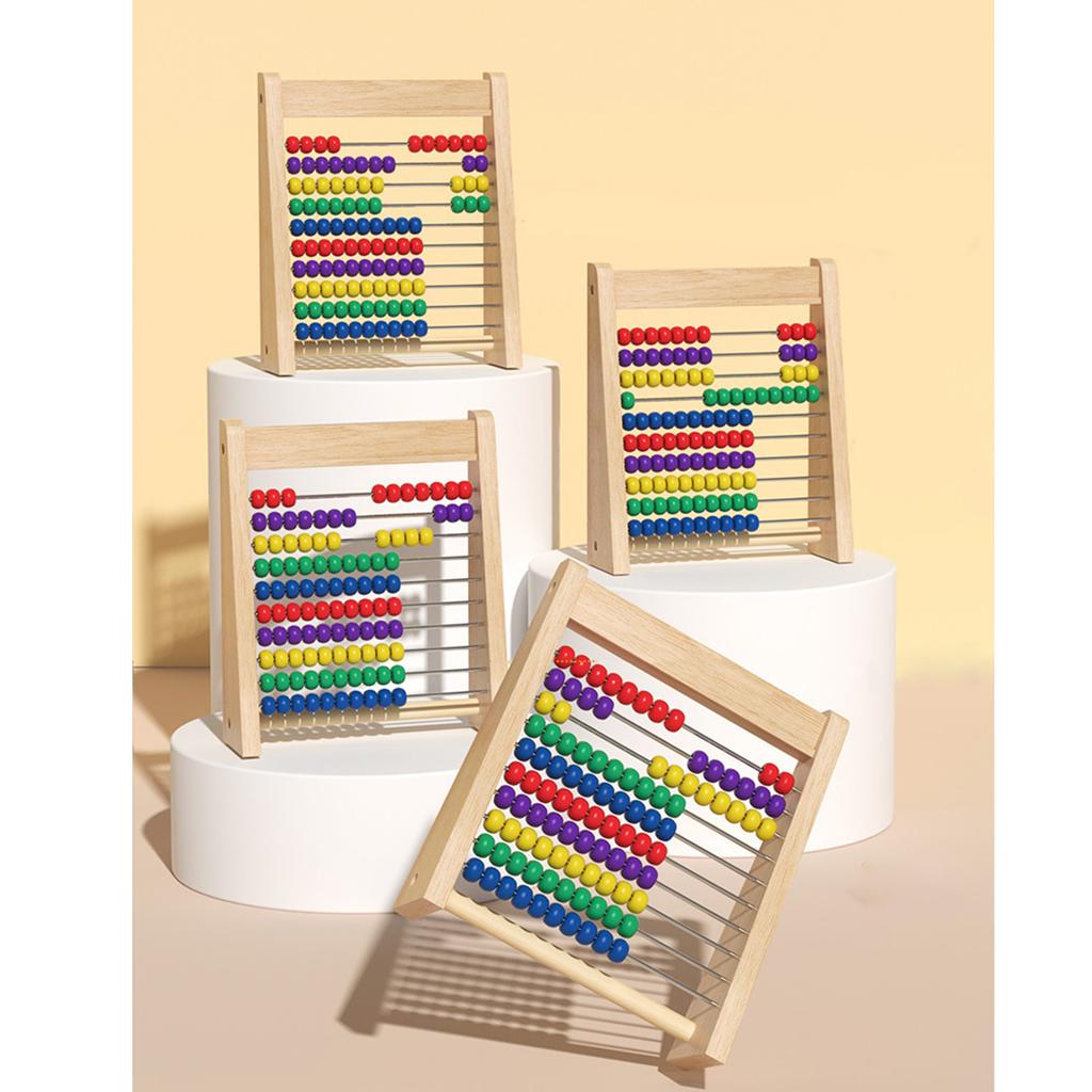 Wood Mathematics Learning Abacus Toy Portable Children Brain Development Preschool Thinking Training Toy for Toddlers