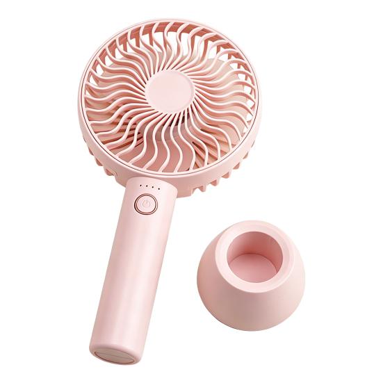 Portable Handheld Fan 4 Speed Wind Small Personal Fan with Detachable Base USB Rechargeable Desk Fan for Travel Beach Makeup Office