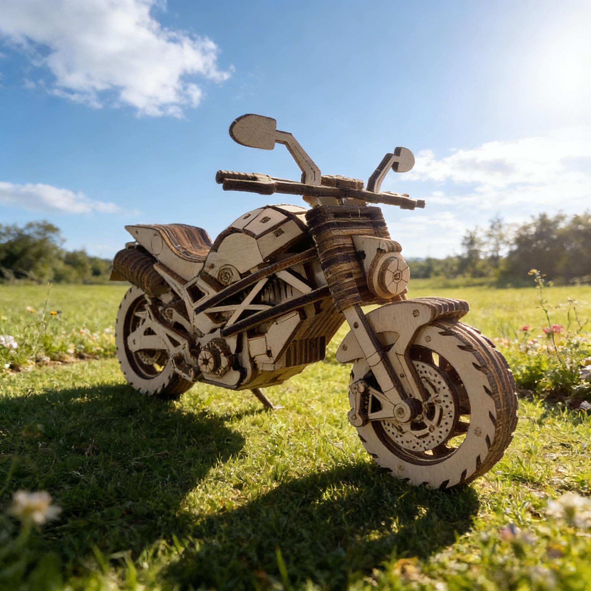 

Wooden Motorcycle Toy Puzzle DIY 3D Ideal designed for Instructive Birth Date Gifts Xmas Gifts Spooky Holiday Gifts белый