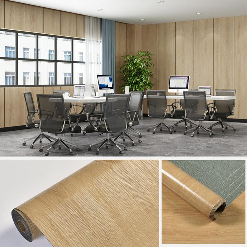 

Wood Grain Bedroom Floor Cabinet Wallpaper Renovation Roll PVC Waterproof Wear-resistant Easy to Tear Self-adhesive Stickers 40cmX3m