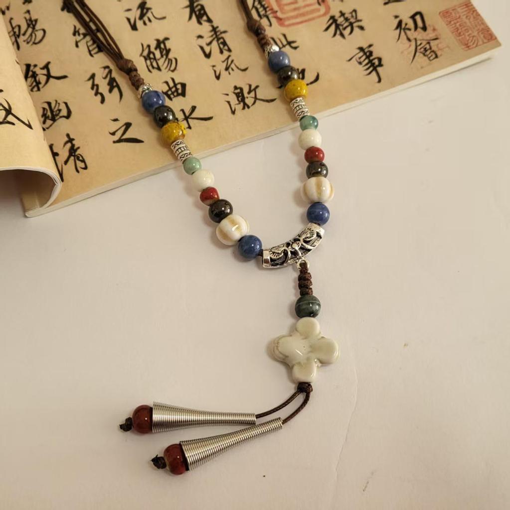 Qingge Ethnic-Style Butterfly Pendant Necklace for Women