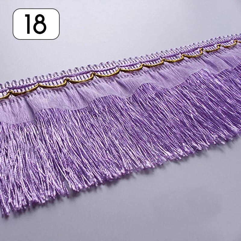 Wholesale 12M Long Fringe Polyester Yarn Gold Thread Tassel Lace Trim Ribbon Sew Latin Dress Garment Curtain DIY Accessories