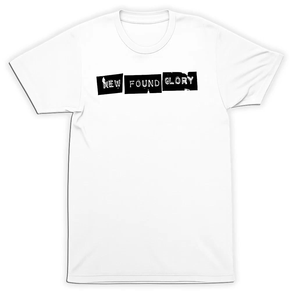 

New Found Glory Typewriter Block Logo White T-Shirt Minimal Pop Punk Band Tee XL