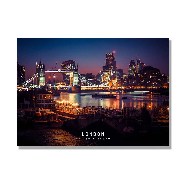 

Памятные плакаты «Современное путешествие в Лондон», Пейзаж с известными городскими достопримечательностями, Картина на холсте, Настенное искусство, Домашний декор 40x60cm No Framed
