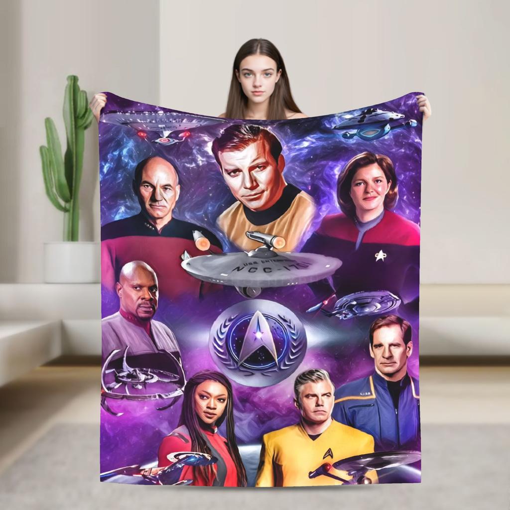 Stars Treks Groups Super Warm Blankets Starfleet Movie Travel Plush Throw Blanket Couch Chair Flannel Bedspread Sofa Bed Cover