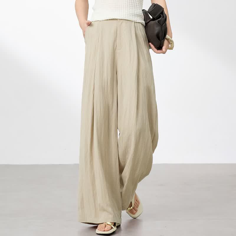 La Chapelle Women's Tencel Linen Wide-Leg Pants