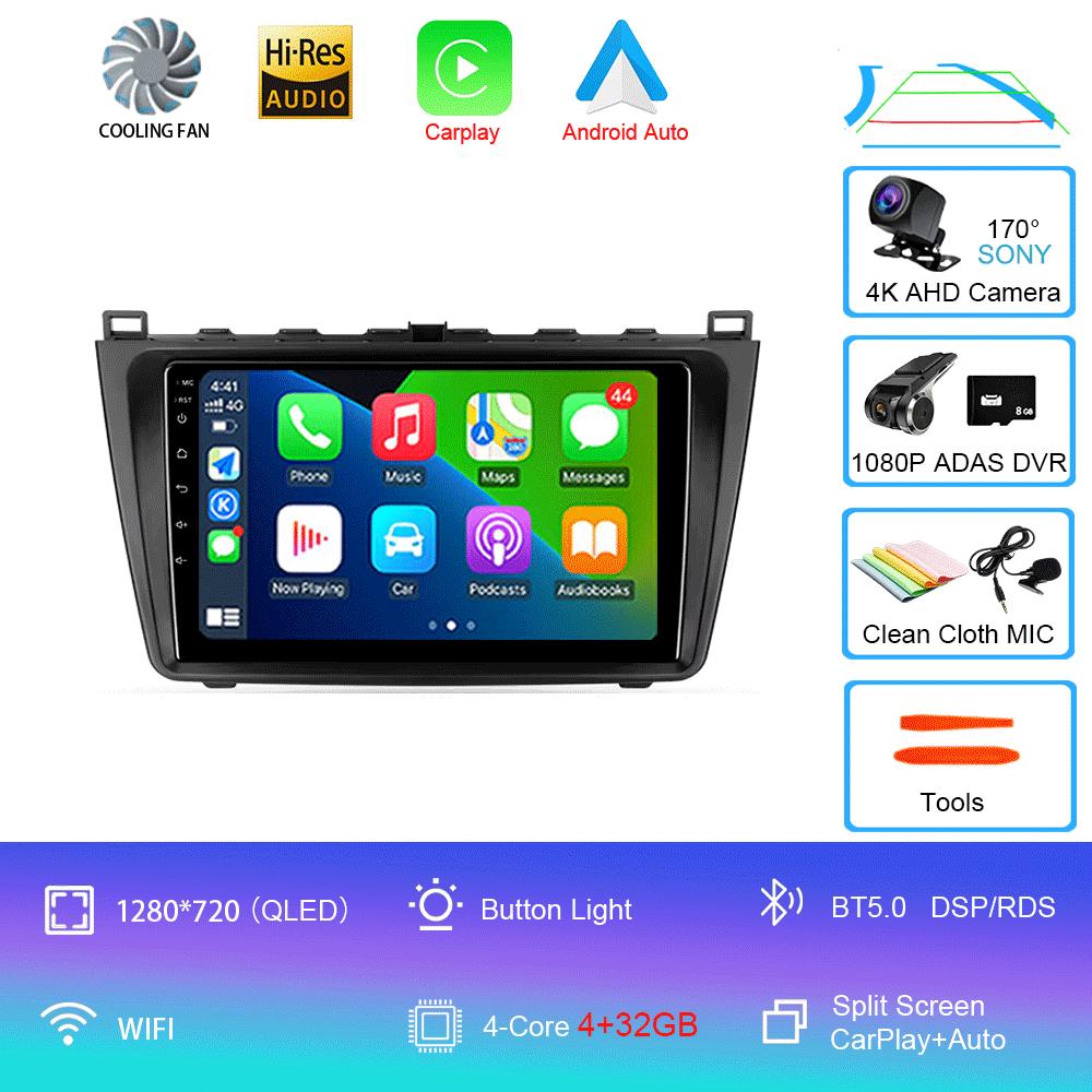 Android14 Carplay Auto For Mazda 6 GH 2007 2008 2009 2010 2011 2012 Multimedia GPS Car Radio Video Player Stereo 2din Head Unit