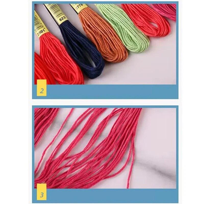 Cross Stitch Thread Fixed Color 200 Colors, Hand Woven Embroidery Thread, Each 7.8-8 Meters, 6 Strands