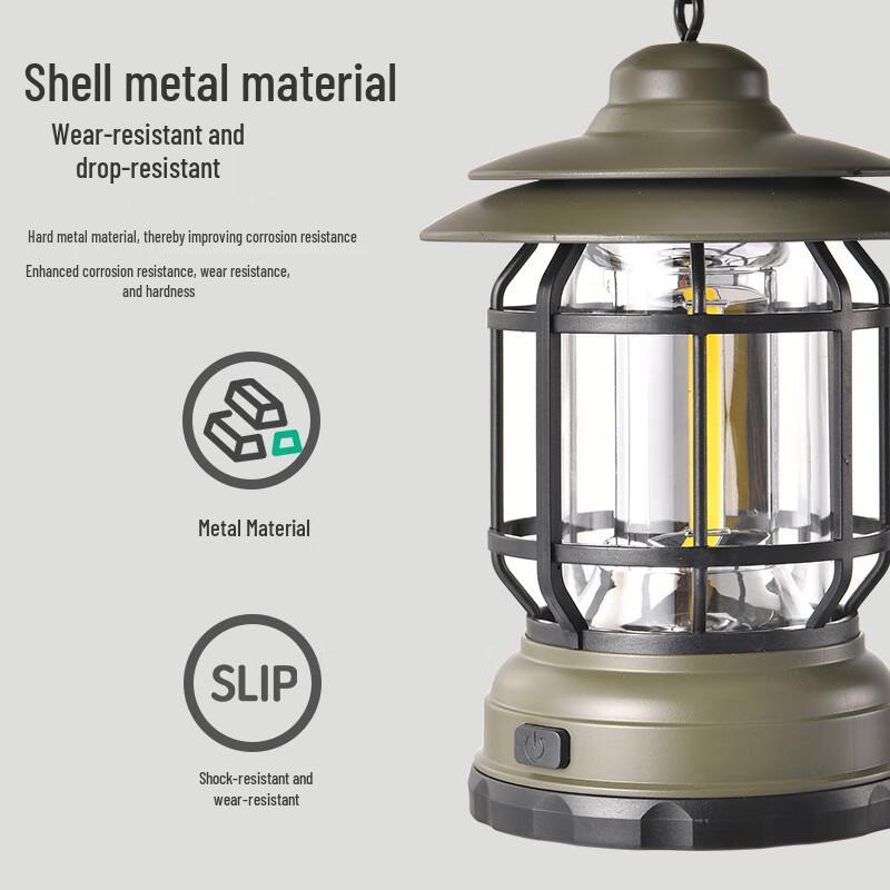 Vintage-Style Portable LED Camping Lantern